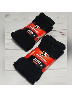 Pro Feet Multi-Sport Athletic Socks Black 2 Pair Sock Size 9-11